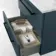 Elba Inky Blue Wall Hung Drawer Vanity with Marble Top & Cody Basin 600mm - Black Accents
