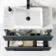 Elba Inky Blue Wall Hung Drawer Vanity with Marble Top & Cody Basin 800mm - Black Accents