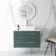 Elba Midnight Green Wall Hung Drawer Vanity with Marble Top & Cody Basin 800mm - Brushed Brass Accents