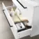 Elba Gloss White Wall Hung Drawer Vanity with Marble Top & Cody Basin 800mm - Black Accents