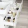 Elba Gloss White Double Wall Hung Drawer Vanity with Marble Top & Cody Basin 1200mm - Brushed Brass Accents