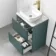 Corsica Midnight Green Vanity Drawer with Marble Top & Curved Counter Top Basin 600mm
