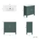 Bermuda Midnight Green Basin Vanity 800mm - Brass Knurled Handles