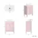 Bermuda Cashmere Pink Vanity with Marble Top & Oval Counter Top Basin 600mm - Brushed Brass Accents