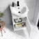Quartz Gloss White Combination Vanity Basin and Houston Toilet 950mm - Black Accents