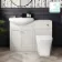 Capri Cotton White Combination Vanity Basin and Houston Toilet 1150mm - Chrome Handles