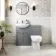 Capri Fog Grey Combination Vanity Basin and Miami Toilet 1050mm - Chrome Handles