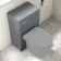 Capri Fog Grey Basin Vanity and Back To Wall Unit 1150mm (Excludes Toilet) - Chrome Handles