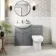 Capri Fog Grey Combination Vanity Basin and Miami Toilet 1150mm - Chrome Handles