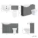 Capri Fog Grey Combination Vanity Basin and Miami Toilet 1350mm - Chrome Handles