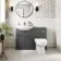 Capri Slate Grey Combination Vanity Basin and Miami Toilet 1150mm - Chrome Handles