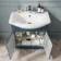 Capri Navy Blue Combination Vanity Basin and Houston Toilet 1350mm - Chrome Handles