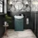 Capri Mystic Green Vanity with Semi Recessed Basin 550mm - Chrome Handles