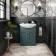 Capri Mystic Green Vanity with Semi Recessed Basin 650mm - Chrome Handles