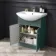 Capri Mystic Green Basin Vanity and Back To Wall Unit 1150mm (Excludes Toilet) - Chrome Handles