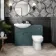 Capri Mystic Green Combination Vanity Basin and Miami Toilet 1150mm - Chrome Handles