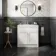 Milos Cotton White Basin Vanity 800mm - Brushed Handles