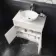 Milos Cotton White Vanity with Oval Basin 800mm - Brushed Handles