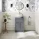 Milos Fog Grey Vanity with Mesa Basin 500mm - Chrome Handles