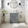 Milos Fog Grey Basin Vanity 600mm - Chrome Handles