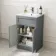 Milos Fog Grey Combination Vanity Basin and Aruba Toilet 1000mm - Chrome Handles