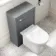 Milos Fog Grey Combination Vanity Basin and Aruba Toilet 1000mm - Chrome Handles