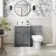 Milos Fog Grey Combination Vanity Basin and Miami Toilet 1100mm - Chrome Handles