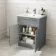 Milos Fog Grey Combination Vanity Basin and Miami Toilet 1100mm - Chrome Handles