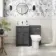 Milos Slate Grey Combination Vanity Basin and Aruba Toilet 1000mm - Chrome Handles