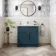 Milos Navy Blue Basin Vanity 800mm - Brushed Handles