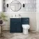 Milos Navy Blue Combination Vanity Basin and Miami Toilet 1100mm - Chrome Handles