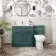 Milos Mystic Green Combination Vanity Basin and Aruba Toilet 1300mm - Chrome Handles