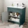 Milos Mystic Green Combination Vanity Basin and Aruba Toilet 1300mm - Chrome Handles