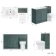 Milos Mystic Green Combination Vanity Basin and Miami Toilet 1300mm - Chrome Handles