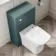 Milos Mystic Green Combination Vanity Basin and Houston Toilet 1300mm - Chrome Handles
