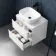 Corsica Gloss White Wall Hung Drawer Vanity with Marble Top & Curved Counter Top Basin 600mm