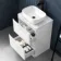 Corsica Gloss White Vanity Drawer with Marble Top & Curved Counter Top Basin 600mm