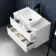 Corsica Gloss White Wall Hung Drawer Vanity with Marble Top & Curved Counter Top Basin 800mm