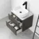 Corsica Tungsten Grey Wall Hung Drawer Vanity with Marble Top & Marin Basin 600mm