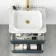 Corsica Inky Blue Wall Hung Drawer Vanity with Marble Top & Marin Basin 600mm