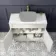 Lucia Chalk White Cabinet with Marble Top 1030mm (Excludes Counter Top Basin) - Brass Knurled Handles