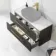 Elba Graphite Grey Wall Hung Drawer Vanity 1000mm Excludes Counter Top Basin - Brushed Brass Accents