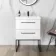 Elba Gloss White Wall Hung Basin Drawer Vanity 600mm with Matt Black Stand