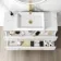 Elba Gloss White Wall Hung Drawer Vanity with Marble Top & Cody Basin 1000mm - Brushed Brass Accents