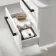 Omaha Gloss White Wall Hung Drawer Vanity with Marble Top & Curved Counter Top Basin 600mm - Black Accents