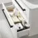 Omaha Gloss White Wall Hung Drawer Vanity with Marble Top 800mm (Excludes Counter Top Basin) - Black Accents