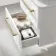 Omaha Gloss White Wall Hung Drawer Vanity with Marble Top & Marin Basin 600mm - Brushed Brass Accents