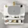 Omaha Gloss White Wall Hung Drawer Vanity with Marble Top 800mm (Excludes Counter Top Basin) - Brushed Brass Accents