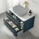 Omaha Navy Blue Wall Hung Drawer Vanity with Marble Top 800mm (Excludes Counter Top Basin) - Brushed Brass Accents