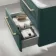Omaha Mystic Green Wall Hung Drawer Vanity with Marble Top & Curved Counter Top Basin 600mm - Brushed Brass Accents
